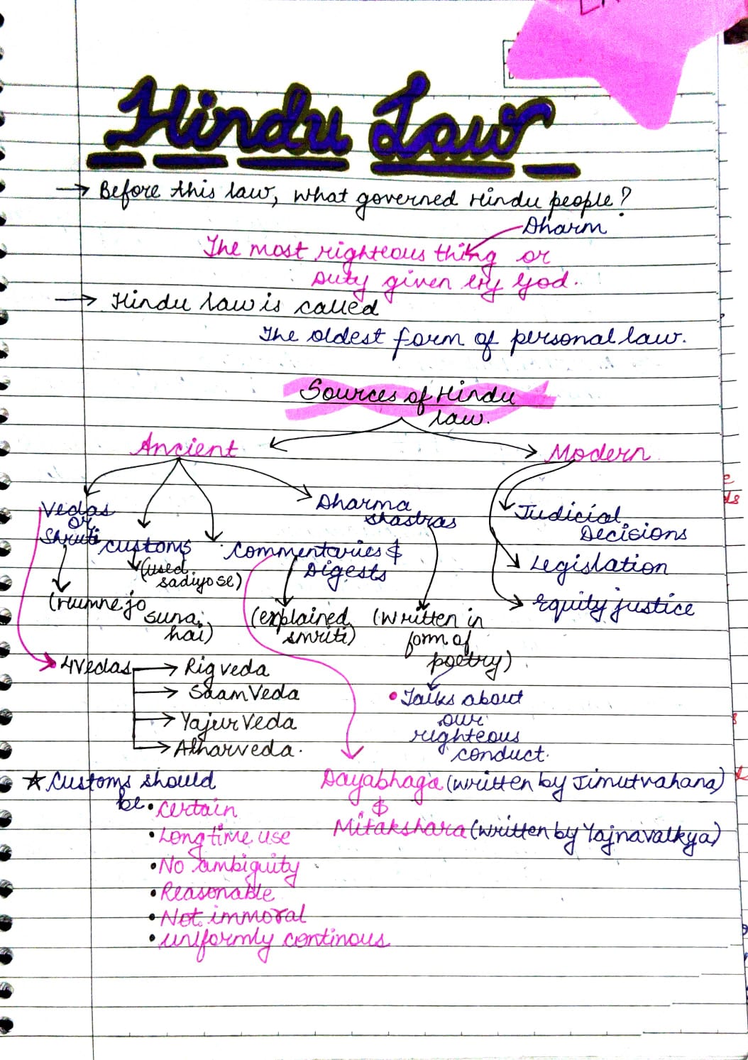 Handwritten law notes cover 4