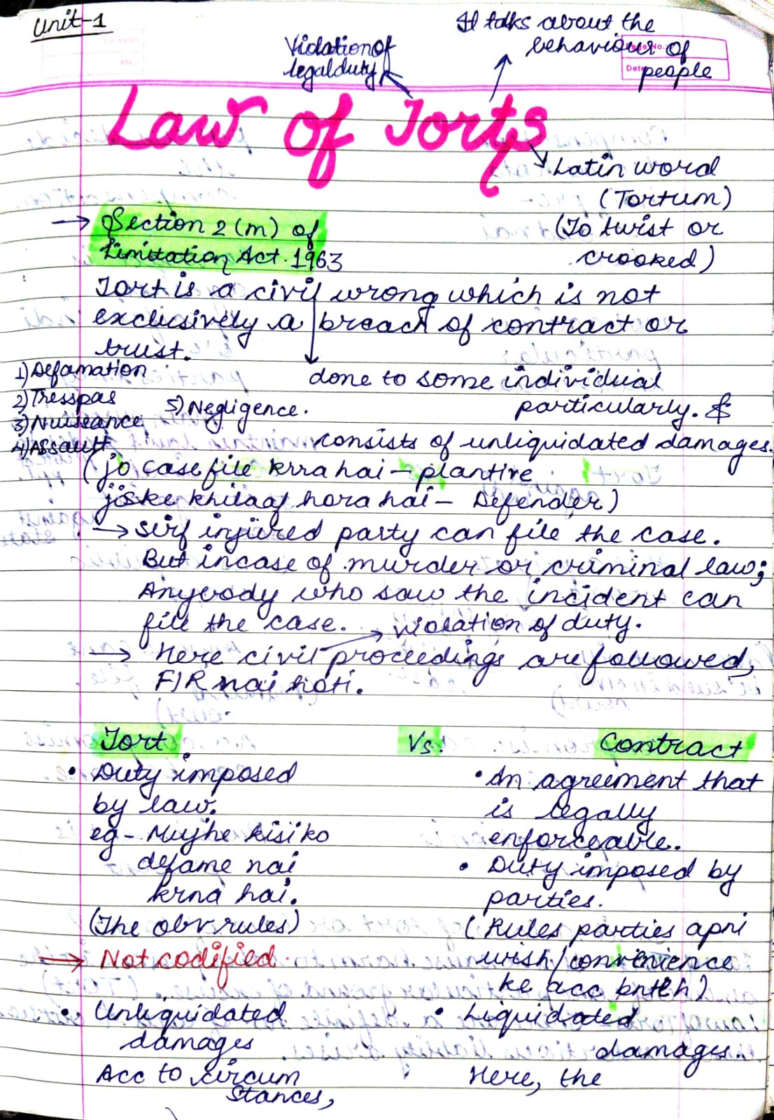 Handwritten law notes cover 5